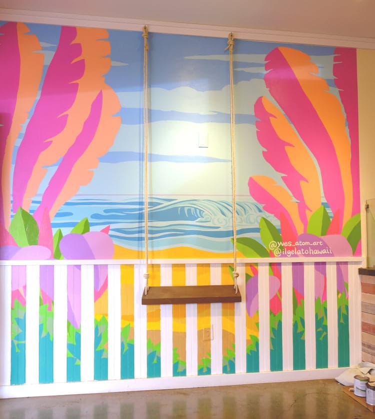 Sunset lanai mural — O'ahu, HI